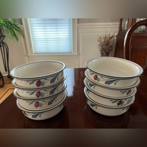 8 Lenox Poppies in Blue cereal soup bowls